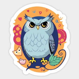 Mr. Owl Blue Sticker